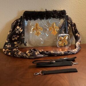 Fleur De Lis Clear Stadium Bag & Coin Purse